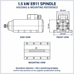 CNC Spindle Kit with VFD - 1.5 kW 220V Air-Cooled ER11