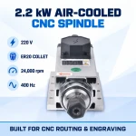 CNC Spindle Motor - 2.2 kW 220V Air-Cooled ER20