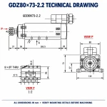 CNC Spindle Motor - 2.2 kW 220V Air-Cooled ER20