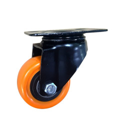 Castor Orange Polyurethane with  No Lock - Ø50mm (2.0”)