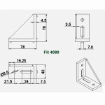 Bracket Gusset EU 4080 Aluminium Profile - 10 PCS