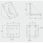 Bracket Gusset EU 8080 Aluminium Profile - 10 PCS